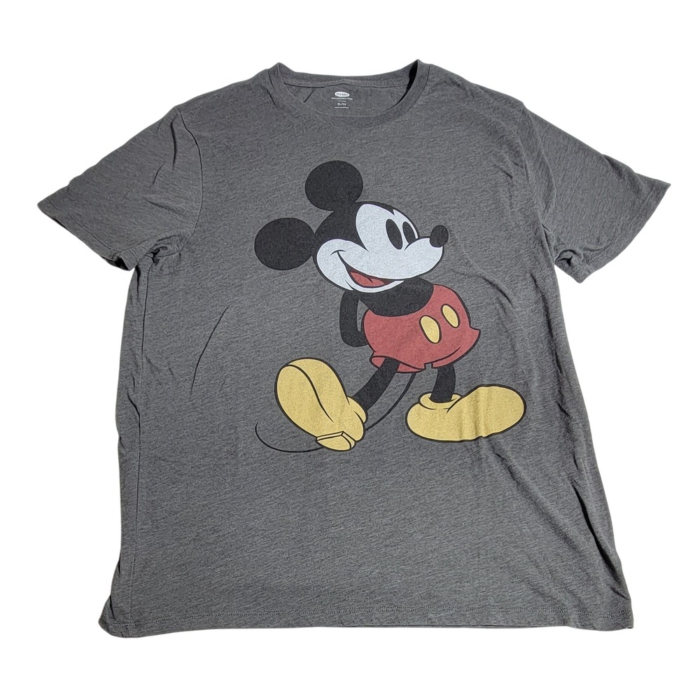 Old Navy Mickey Mouse Graphic Tee Mens XL‎ Gray Heather Disney Collectabilitees